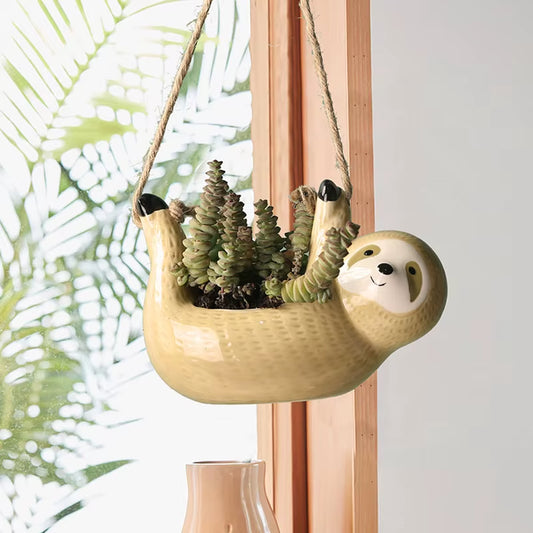 Keramische Hangpot voor Planten – Cartoon Bloemenmand & Dieren Design